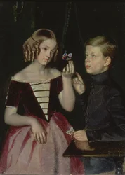 Portrait of Olga Ivanovna and Fedor Ivanov, 1851